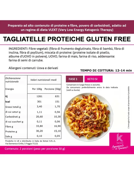 Tagliatelle Proteiche SENZA GLUTINE