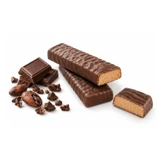 Barrette proteiche al cioccolato fondente Ketosì con ripieno morbido